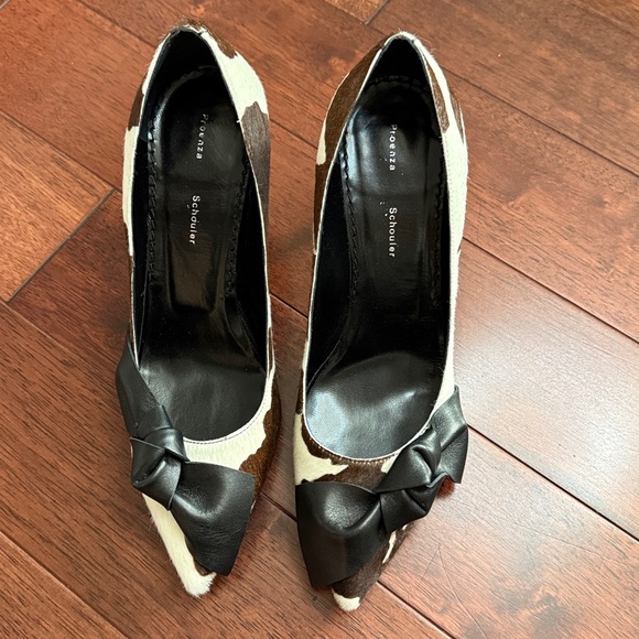 NIB Proenza Schouler Italy Toscana Pony Hair Rotterdam Leather Bow Heels - Picture 2 of 9